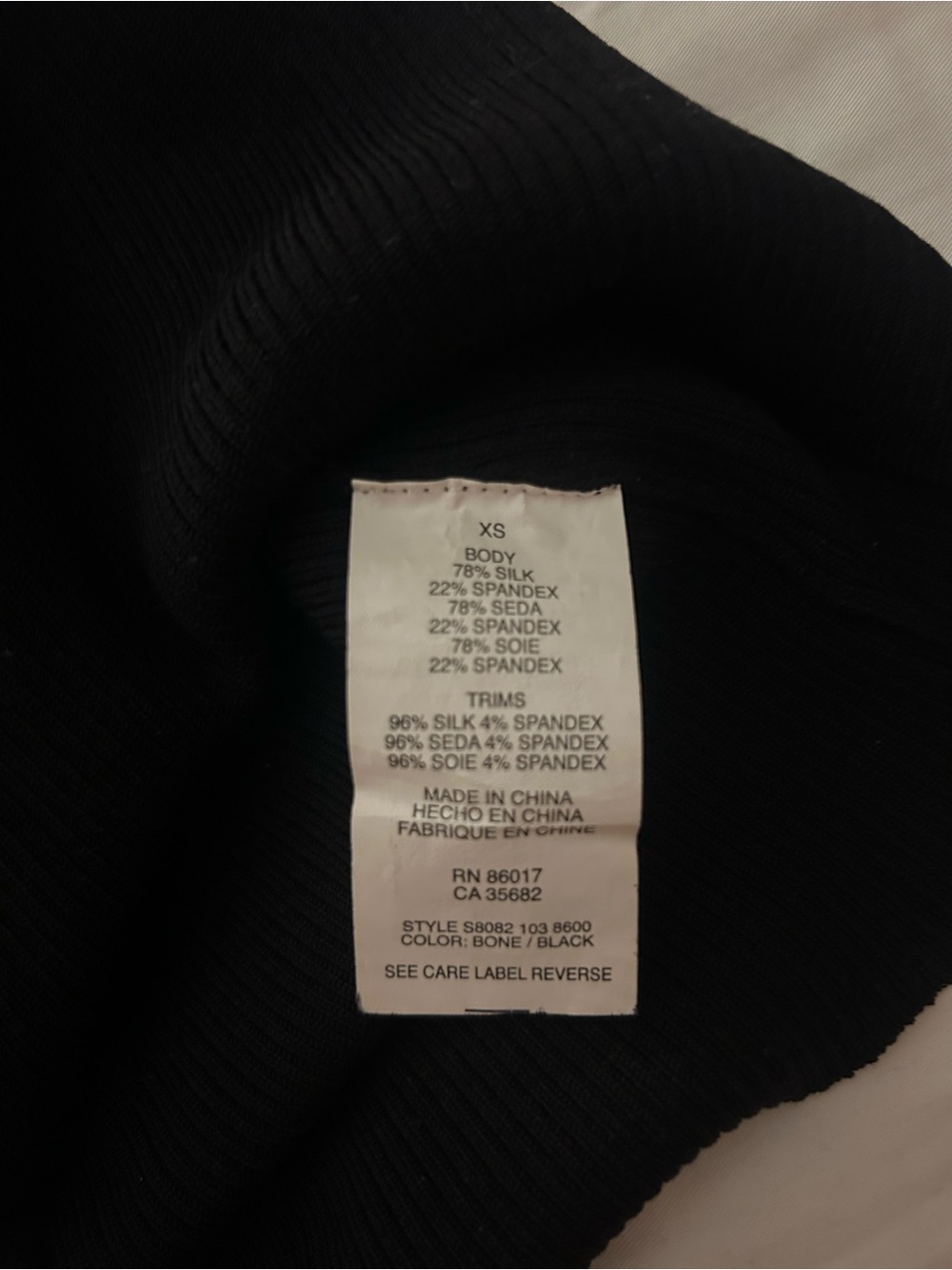 bebe Cream and Black Floral Silk Tie-Back Blouse - Picture 4 of 6